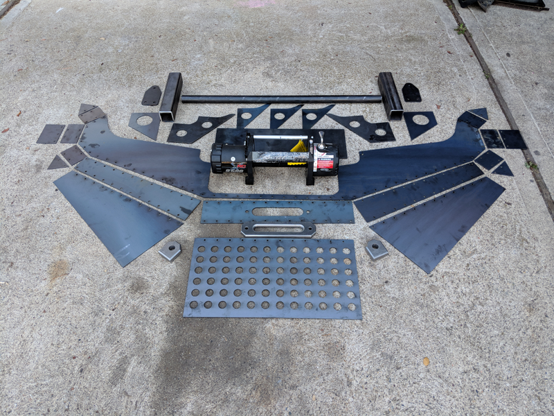 Front bumper parts, ready to weld together.